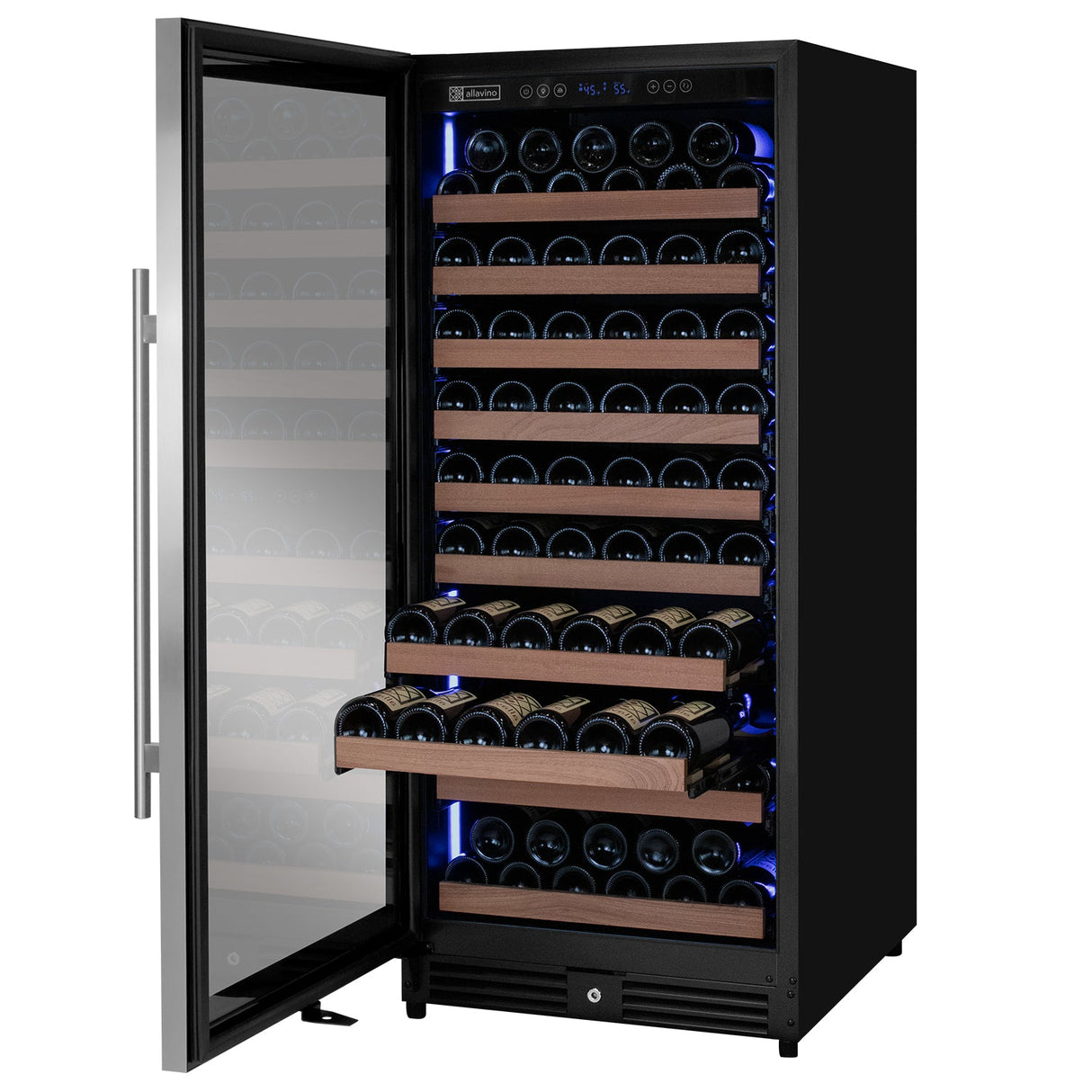 Allavino Reserva Series 119 Bottle 55" Tall Single Zone Left Hinge Stainless Steel Wine Refrigerator