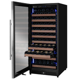 Allavino Reserva Series 119 Bottle 55" Tall Single Zone Left Hinge Stainless Steel Wine Refrigerator