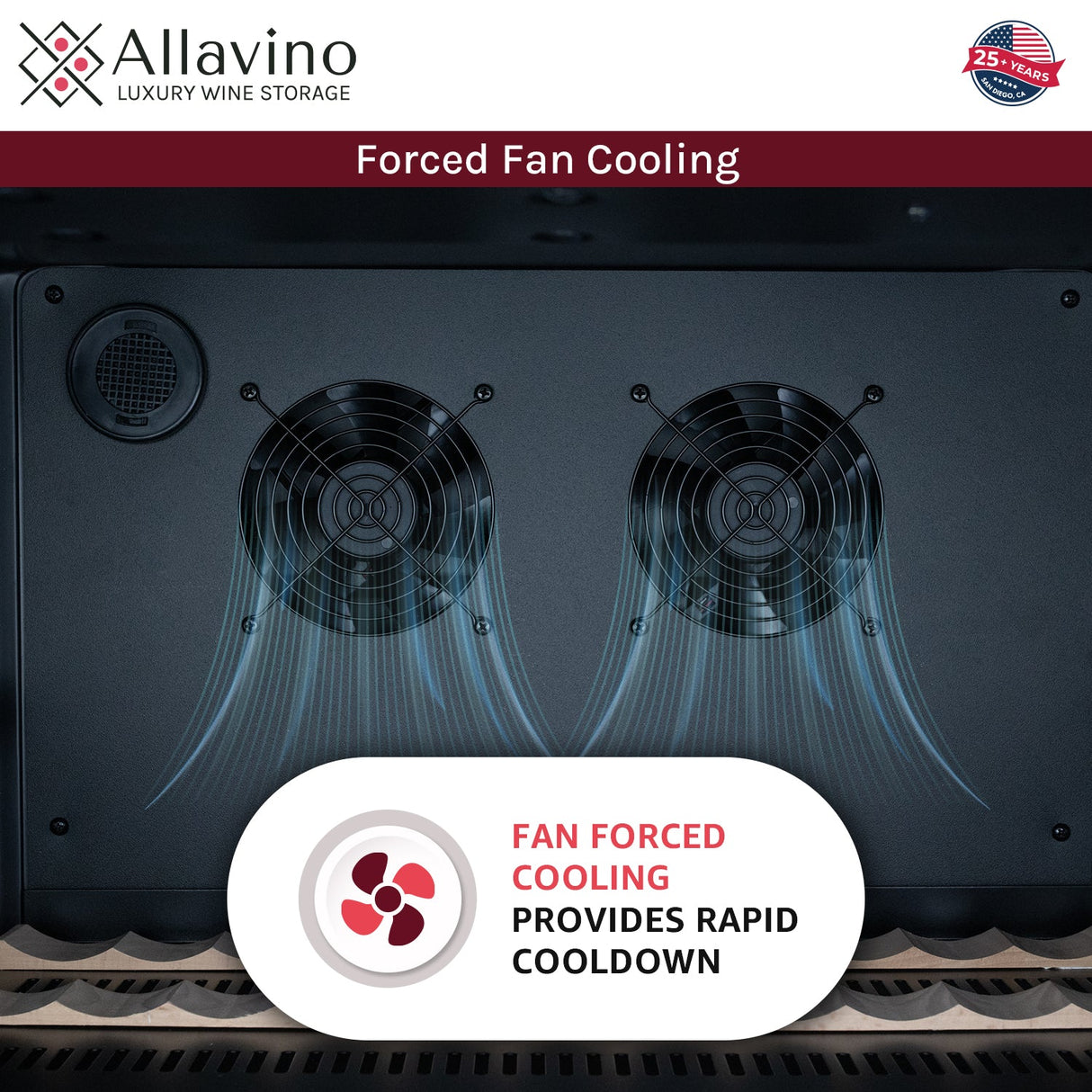 Allavino Reserva Series 119 Bottle 55" Tall Single Zone Left Hinge Stainless Steel Wine Refrigerator
