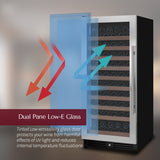 Allavino Reserva Series 119 Bottle 55" Tall Single Zone Left Hinge Stainless Steel Wine Refrigerator