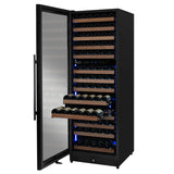 Allavino Reserva Series 154 Bottle 71" Tall Dual Zone Built-in Left Hinge Wine Refrigerator with Black Metal Door