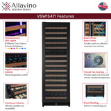 Allavino Reserva Series 154 Bottle 71" Tall Dual Zone Built-in Left Hinge Wine Refrigerator with Black Metal Door