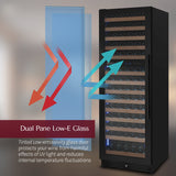 Allavino Reserva Series 154 Bottle 71" Tall Dual Zone Built-in Right Hinge Wine Refrigerator with Black Metal Door