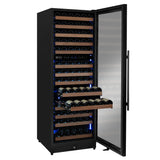 Allavino Reserva Series 154 Bottle 71" Tall Dual Zone Built-in Right Hinge Wine Refrigerator with Black Metal Door