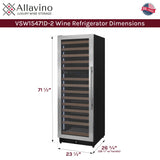 Allavino Reserva Series 154 Bottle 71" Tall Dual Zone Left Hinge Stainless Steel Wine Refrigerator