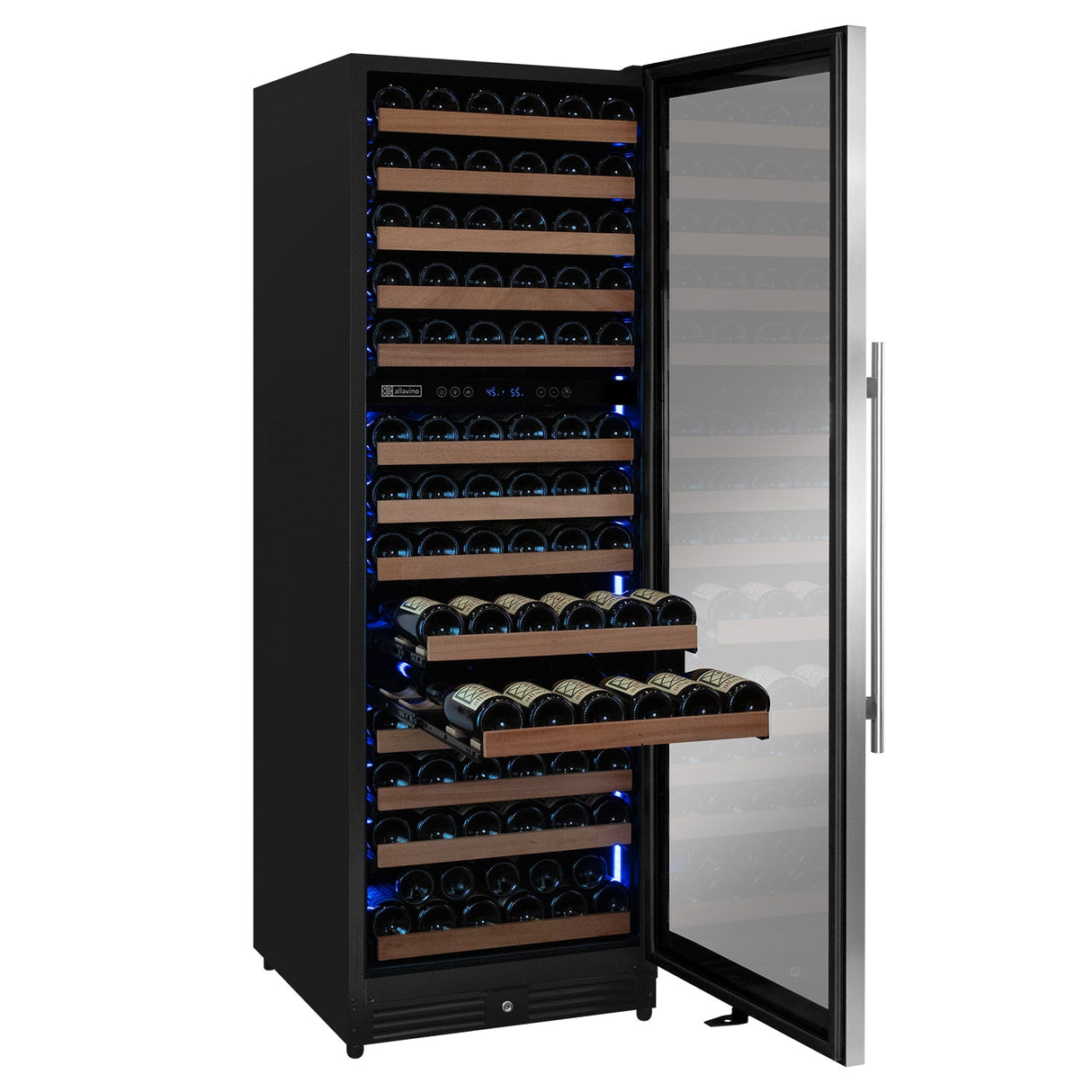 Allavino Reserva Series 154 Bottle 71" Tall Dual Zone Right Hinge Stainless Steel Wine Refrigerator