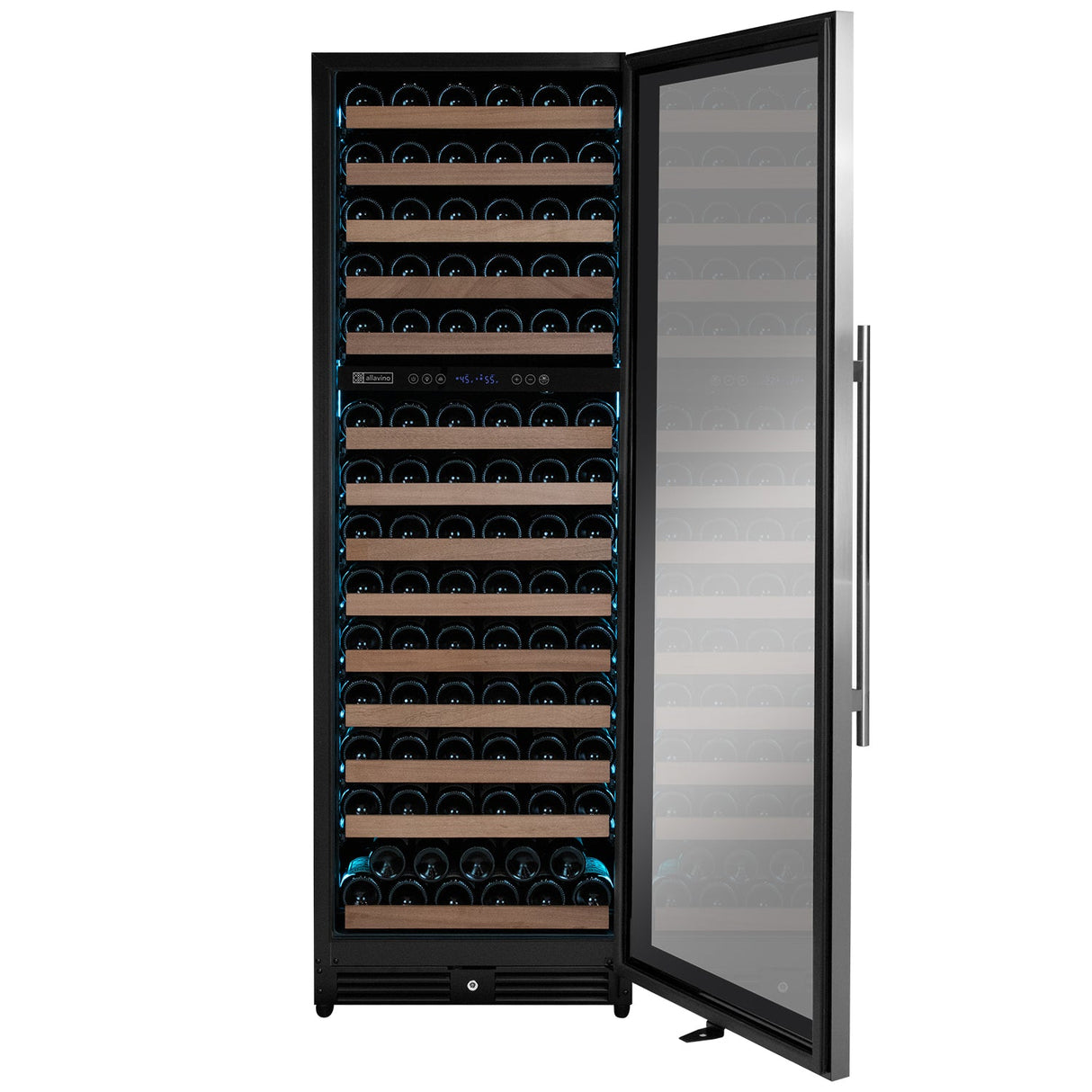 Allavino Reserva Series 154 Bottle 71" Tall Dual Zone Right Hinge Stainless Steel Wine Refrigerator