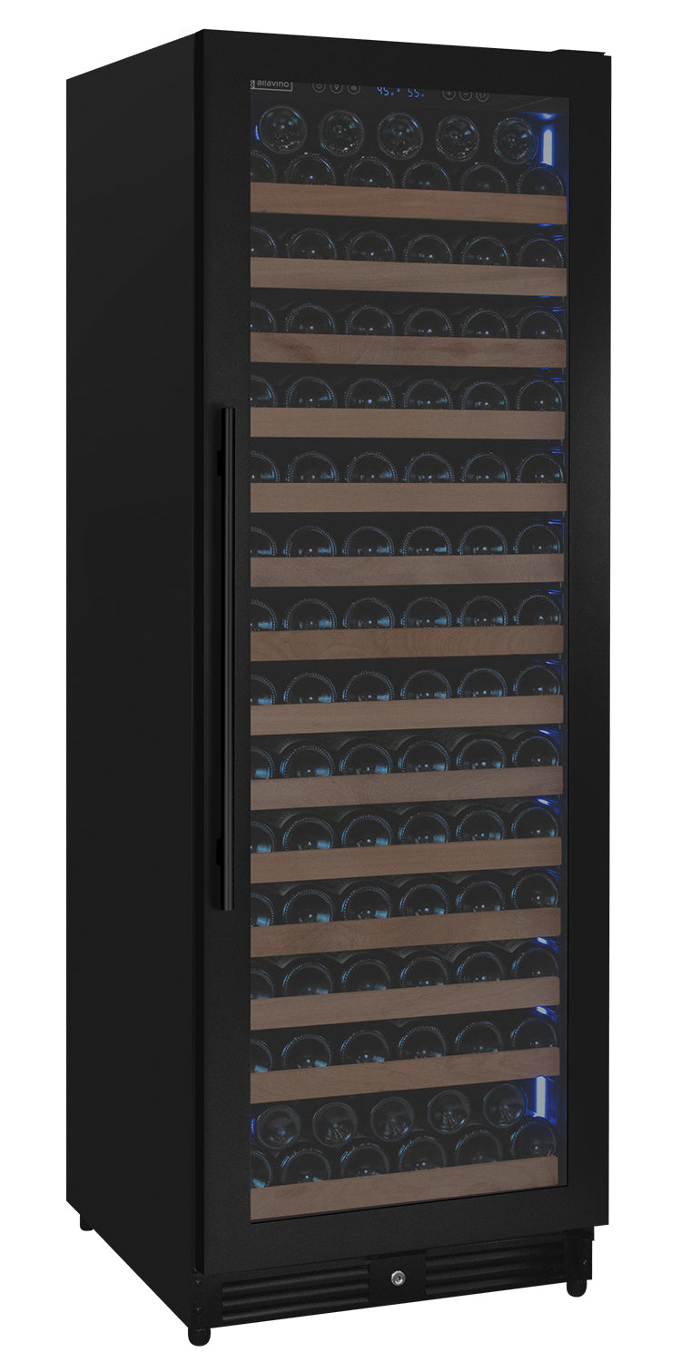 Allavino Reserva Series 163 Bottle 71" Tall Single Zone Right Hinge Black Metal Wine Cooler Refrigerator