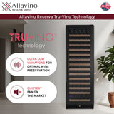 Allavino Reserva Series 163 Bottle 71" Tall Single Zone Right Hinge Black Metal Wine Cooler Refrigerator