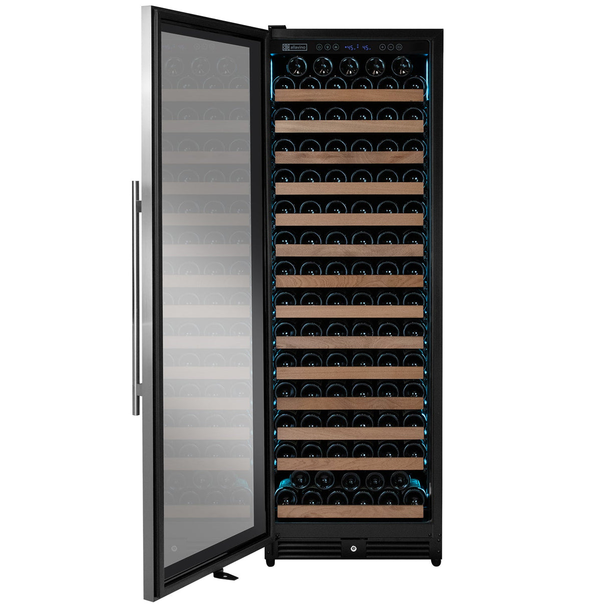 Allavino Reserva Series 163 Bottle 71" Tall Single Zone Left Hinge Stainless Steel Wine Refrigerator