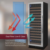 Allavino Reserva Series 163 Bottle 71" Tall Single Zone Left Hinge Stainless Steel Wine Refrigerator