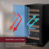 Allavino 15" Wide Reserva Series 30-Bottle Dual Zone Black Right Hinge Wine Refrigerator