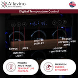 Allavino 15" Wide Reserva Series 30-Bottle Dual Zone Black Right Hinge Wine Refrigerator