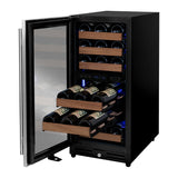 Allavino Reserva Series 15" Wide 30 Bottle Dual Zone Stainless Steel Left Hinge Wine Refrigerator