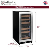 Allavino Reserva 15" Wide 30-Bottle Dual Zone Stainless Steel Right Hinge Wine Refrigerator VSW3015D-2SR