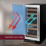 Allavino Reserva Series 15" Wide 30 Bottle Dual Zone Stainless Steel Left Hinge Wine Refrigerator