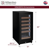 Allavino Reserva 15" 30-Bottle Single Zone Black Right Hinge Wine Refrigerator VSW3015S-1BR