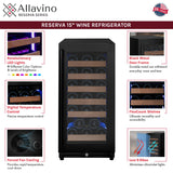 Allavino Reserva 15" 30-Bottle Single Zone Black Right Hinge Wine Refrigerator VSW3015S-1BR