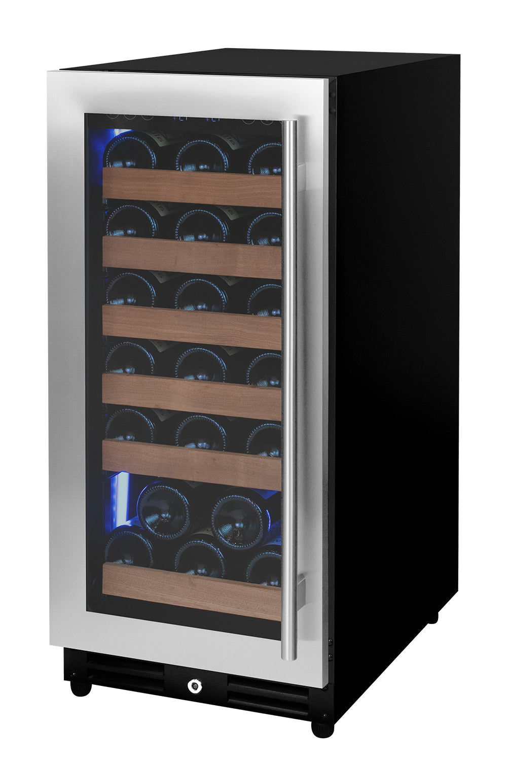 Allavino 15" Wide Reserva Series 30 Bottle Single Zone Stainless Steel Left Hinge Wine Refrigerator AO VSW3015S-1SL