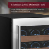 Allavino Reserva Series 15" Wide 30 Bottle Dual Zone Stainless Steel Left Hinge Wine Refrigerator