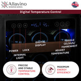 Allavino 15" Wide Reserva Series 30 Bottle Single Zone Stainless Steel Right Hinge Wine Refrigerator