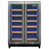 Allavino 24″ Wide FlexCount II Tru‑Vino 36‑Bottle Dual Zone Stainless Steel Wine Refrigerator