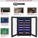 Allavino 24″ Wide FlexCount II Tru‑Vino 36‑Bottle Dual Zone Stainless Steel Wine Refrigerator