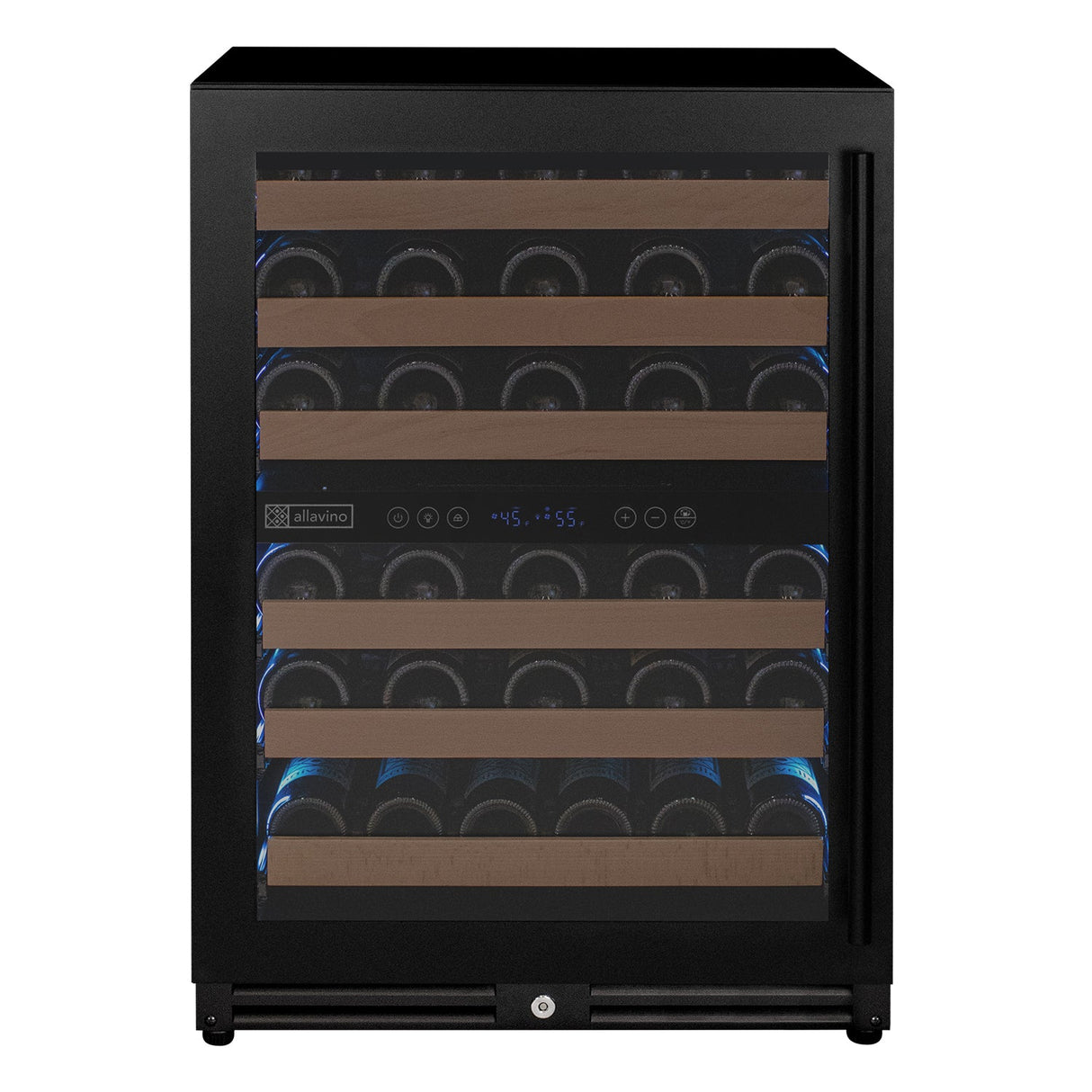 Allavino Reserva Series 51-Bottle Dual Zone Built-In Luxury Wine Refrigerator with Black Door Left Hinge VSW5134D-2BL
