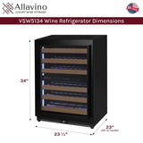Allavino Reserva Series 51-Bottle Dual Zone Built-In Luxury Wine Refrigerator with Black Door Left Hinge VSW5134D-2BL