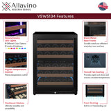 Allavino Reserva Series 51-Bottle Dual Zone Built-In Luxury Wine Refrigerator with Black Door Left Hinge VSW5134D-2BL