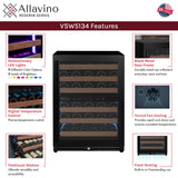 Allavino Reserva Series 51-Bottle Dual Zone Built-In Luxury Wine Refrigerator with Black Door Right Hinge VSW5134D-2BR