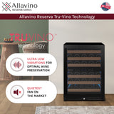 Allavino Reserva Series 51-Bottle Dual Zone Built-In Luxury Wine Refrigerator with Black Door Right Hinge VSW5134D-2BR