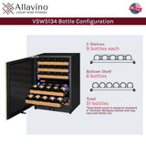 Allavino Reserva Series 51″ Dual Zone Built‑In Luxury Wine Refrigerator with Panel‑Ready Overlay Door Left Hinge