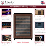 Allavino Reserva Series 51″ Dual Zone Built‑In Luxury Wine Refrigerator with Panel‑Ready Overlay Door Left Hinge