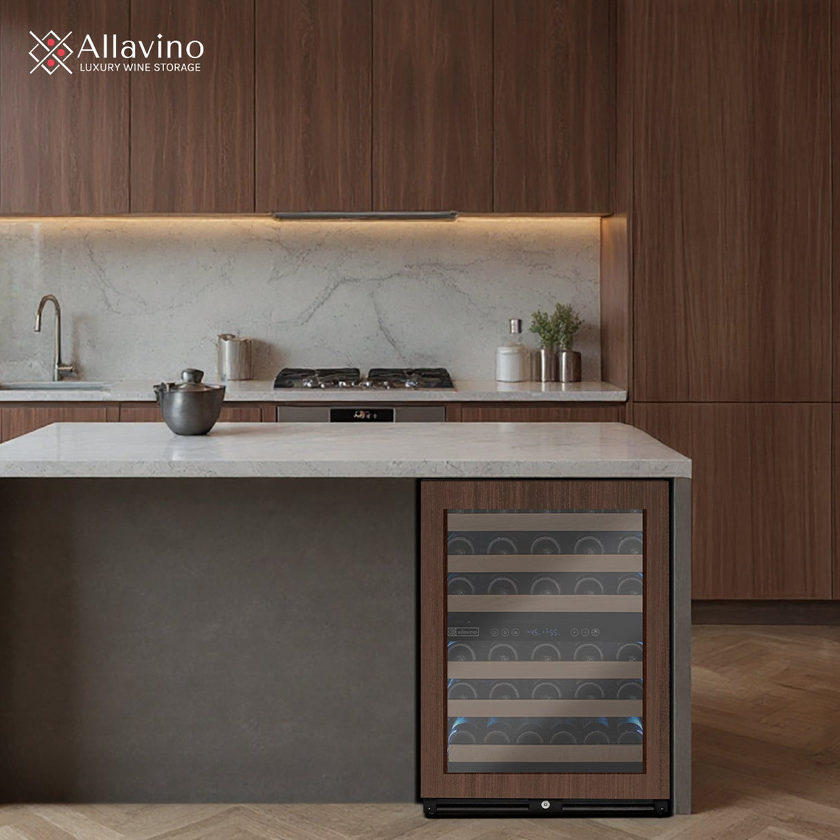 Allavino Reserva Series 51″ Dual Zone Built‑In Luxury Wine Refrigerator with Panel‑Ready Overlay Door Left Hinge