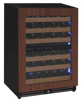Reserva Series - 56 Bottle Dual Zone Built-in Luxury Wine Refrigerator with Panel Ready Overlay Door - Right Hinge