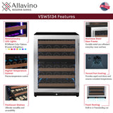 Allavino Reserva Series 51-Bottle Dual Zone Built-In Luxury Wine Refrigerator with Stainless Steel Door Left Hinge VSW5134D-2SL