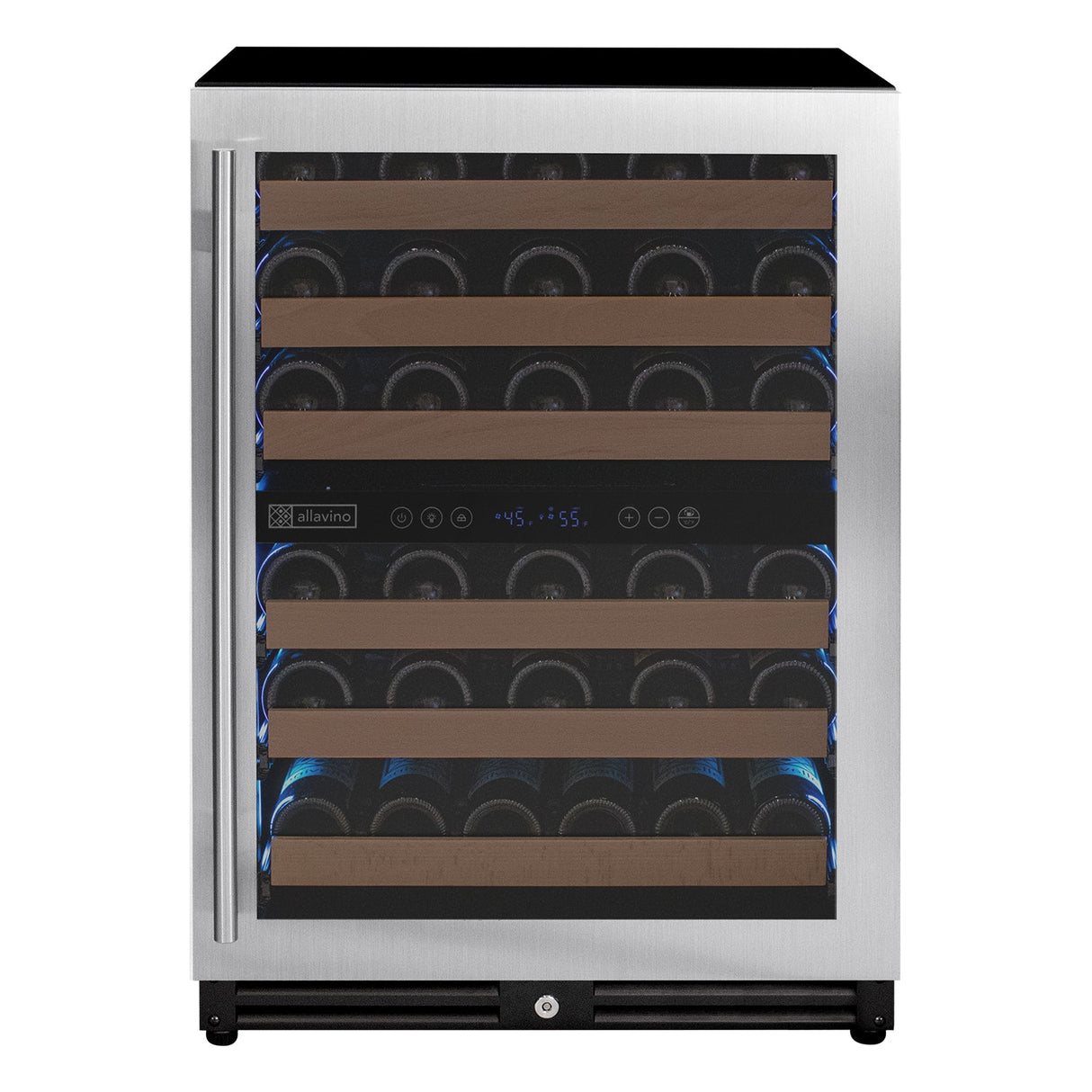Allavino Reserva Series 51‑Bottle Dual Zone Built‑In Luxury Wine Refrigerator with Stainless Steel Door Right Hinge VSW5134D‑2SR