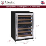 Allavino Reserva Series 51‑Bottle Dual Zone Built‑In Luxury Wine Refrigerator with Stainless Steel Door Right Hinge VSW5134D‑2SR