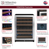 Allavino Reserva Series 51‑Bottle Dual Zone Built‑In Luxury Wine Refrigerator with Stainless Steel Door Right Hinge VSW5134D‑2SR