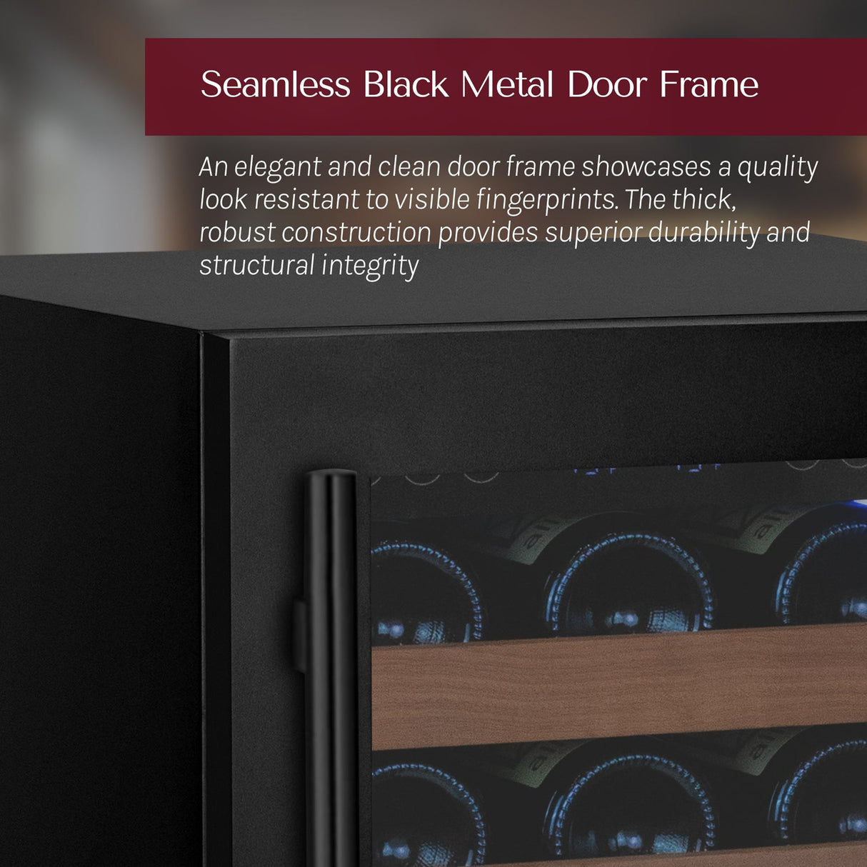 Allavino Reserva Series 51‑Bottle Single Zone Built‑In Luxury Wine Refrigerator with Black Door Left Hinge VSW5134S‑1BL
