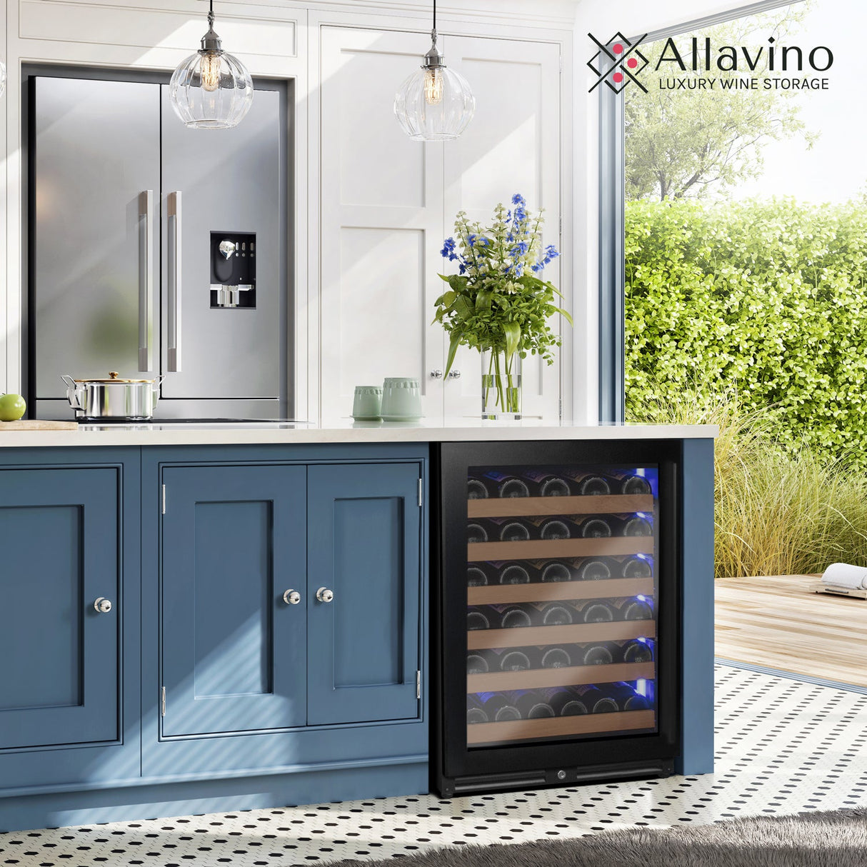 Allavino Reserva Series 51‑Bottle Single Zone Built‑In Luxury Wine Refrigerator with Black Door Left Hinge VSW5134S‑1BL