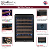 Allavino Reserva Series 51‑Bottle Single Zone Built‑In Luxury Wine Refrigerator with Black Door Right Hinge VSW5134S‑1BR