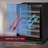 Allavino Reserva Series 51‑Bottle Single Zone Built‑In Luxury Wine Refrigerator with Black Door Right Hinge VSW5134S‑1BR