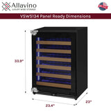 Allavino Reserva Series 51-Bottle Single Zone Built‑in Luxury Wine Refrigerator with Panel‑Ready Overlay Door Left Hinge