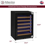 Allavino Reserva Series 51″ Single Zone Built-In Luxury Wine Refrigerator with Panel-Ready Overlay Door Right Hinge