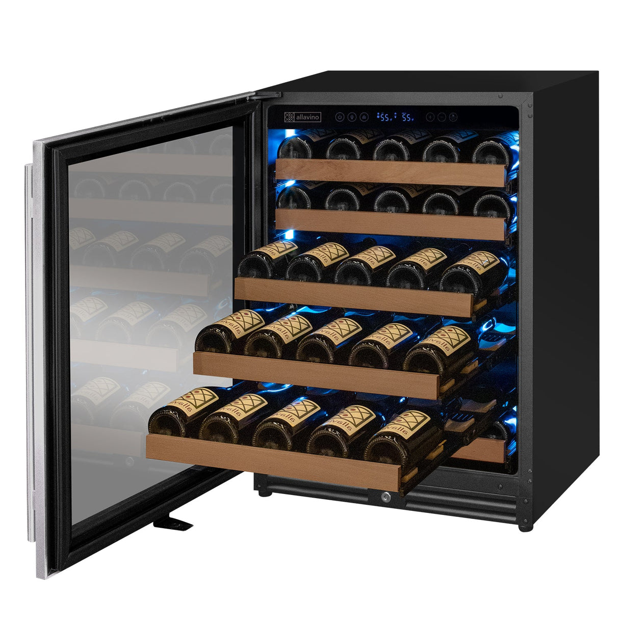 Allavino Reserva Series 51‑Bottle Single Zone Built‑In Luxury Wine Refrigerator with Stainless Steel Door Left Hinge VSW5134S‑1SL