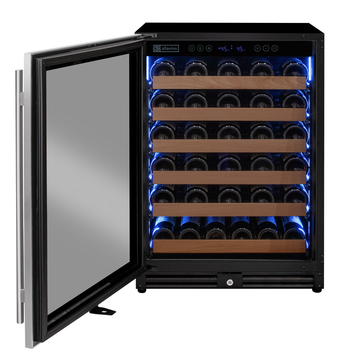 Allavino Reserva Series 51‑Bottle Single Zone Built‑In Luxury Wine Refrigerator with Stainless Steel Door Left Hinge VSW5134S‑1SL