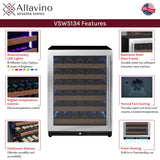 Allavino Reserva Series 51‑Bottle Single Zone Built‑In Luxury Wine Refrigerator with Stainless Steel Door Left Hinge VSW5134S‑1SL