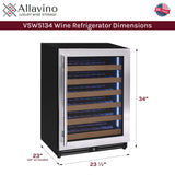 Allavino Reserva Series 56-Bottle Single Zone Built-In Luxury Wine Refrigerator with Stainless Steel Door Right Hinge
